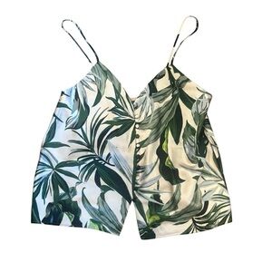 Victoria's Secret Tropical Green Camisole Size Small Adjustable Straps Silky